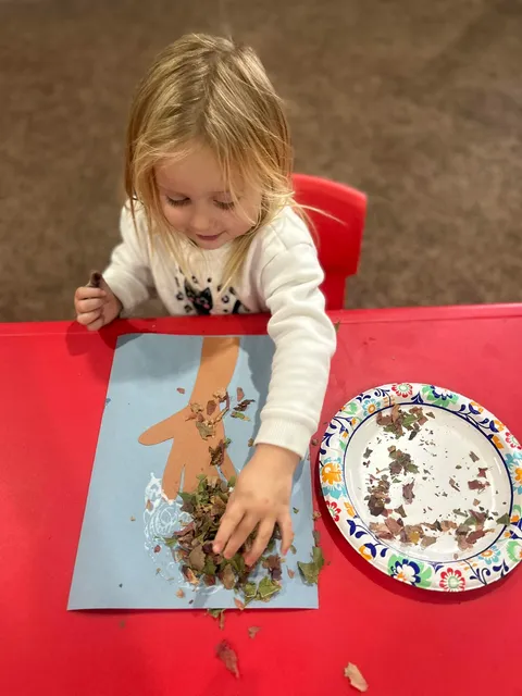 Children making art together