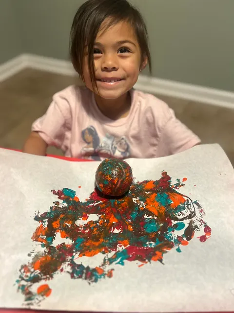 Kids doing crafts at daycare